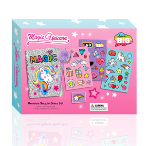 Fashion <span class=keywords><strong>Me</strong></span> Unicorn Notebook Diary Book Reverse Sequin Diary Set Magic Sequin Journal Book - Product Image 3