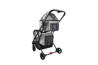 Poussette double pliable à une main en aluminium léger pour animaux de compagnie, 4 roues, pour petits chiens, capacité 20 kg, vente en gros