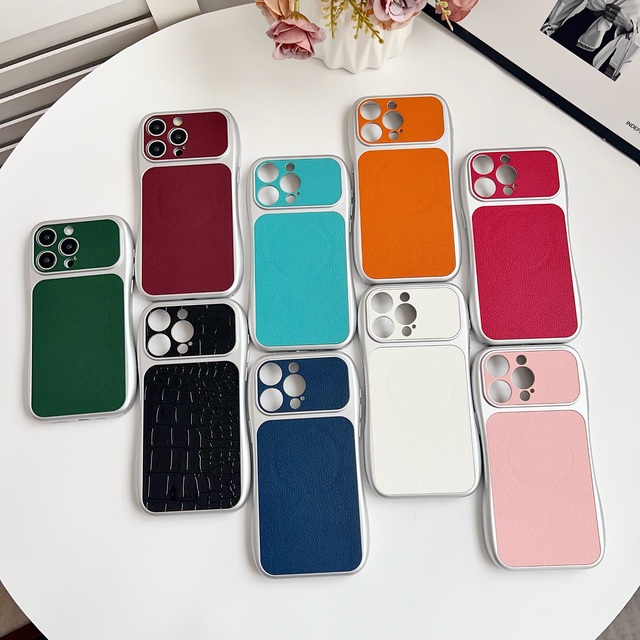 New Design Luxury Lychee Leather Texture TPU Magnetic Mobile Phone Cases for iPhone 13 14 15 16 17 Pro Max Shockproof Case