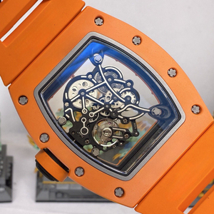 Premium Bright Orange Tonneau Skeleton <b>Watch</b> Men High-End Openwork Ultra-Light Mechanical Wristwatch With Sports Design - Product Image 5