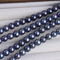 Perles rondes de Tahiti de 8 mm, presque parfaites, de couleur naturelle, non-nucléées, perles en vrac, eau douce naturelle, accessoires de bijoux DIY