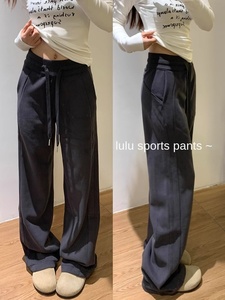 <span class=keywords><strong>Pantaloni</strong></span> <span class=keywords><strong>sportivi</strong></span> americani Casual da <span class=keywords><strong>donna</strong></span> autunno inverno nuovi <span class=keywords><strong>pantaloni</strong></span> della tuta larghi dritti a gamba larga a metà pigra foderata in pile - Product Image 6