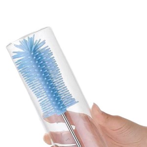 Silicone Cleaning <b>Brush</b> Long Handle For Water Tea Glass Baby Bottle Household Use - Product Image 3