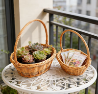 Panier en saule fabriqué en usine avec poignée, panier cadeau pour le rangement, lot de 2