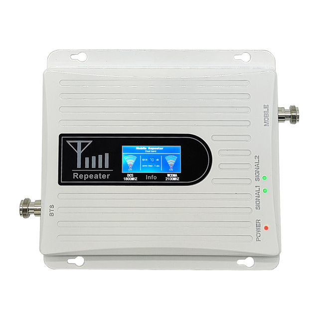 Qitian Tri 2G 3G 4G GSM Mobile Network Signal Booster 900/1800/2100MHz with Panel 65dB Gain & 300-500sqm Coverage
