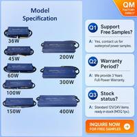 Controlador LED Impermeable IP67 al por Mayor, Fuente de Alimentación de 12V 24V 60W 150W 200W 300W 400W, Carcasa de Aluminio, Transformador para Iluminación Exterior