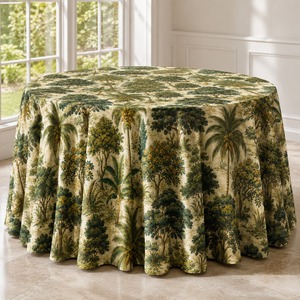 Mantel de mesa con estampado de bosque, mantel de algodón estampado de primera calidad, cubierta decorativa para mesa de comedor, para cocina, hogar, restaurante, fiesta de boda - Product Image 4