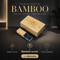 Logo Kustom 3D Terukir Kristal USB 3.0 Stick Kayu 1GB 64GB Flash Drive Kaca Bisnis 4GB 8GB 16GB Pendrive Kotak Kayu Pena