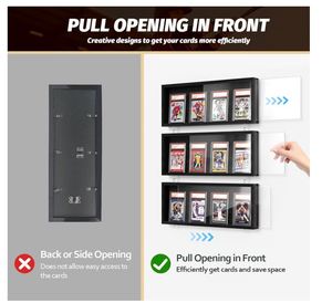 3 packs de cadre d'affichage de cartes à collectionner personnalisées, présentoir mural en bois pour cartes de baseball, avec vue dégagée, présentoir de cartes de sport graduées - Product Image 4