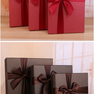 Custom Square Shape Paper Packing <b>Box</b> Cardboard Personalized <b>Gift</b> <b>Box</b> with Bowknot - Product Image 6