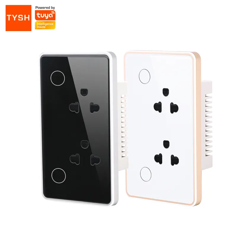 TYSH Smart Home Tuya Wifi Smart Smart Touch Panel Switch Socket Universal Zigbee Power Wall Socket Us