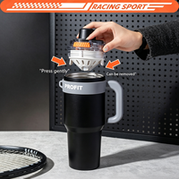 Gobelet isotherme personnalisable en acier inoxydable 304 de 1250 ml avec poignée et couvercle à paille, anti-fuite, pour voiture et cadeaux d'affaires