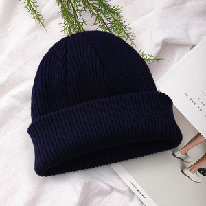 Unisex Knitted Beanie Hat Thickened Warm Windproof Woolen Winter Cap Casual Outdoor Adult Hat Acrylic Fiber Breathable - Product Image 1