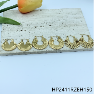 Orecchini pendenti placcati in oro Chic 3 paia Per carta stili alla moda Per ogni giorno e feste - Product Image 1