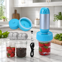 Bocal en plastique avec couvercle hermétique compatible avec la pompe à vide manuelle, récipient de stockage alimentaire à large ouverture standard