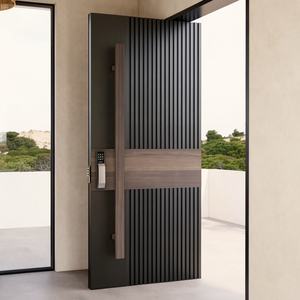 Puerta de Entrada Pivotante de Aleación de Aluminio Antirrobo Moderna BASEN para Uso en Villas y Hoteles - Product Image 3