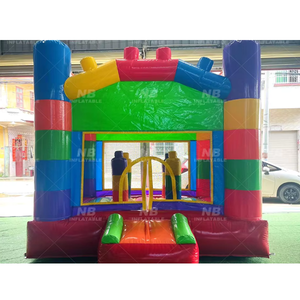 Château gonflable commercial à thème 'Moonwalk' avec toboggan aquatique et maison gonflable pour fêtes - Product Image 1