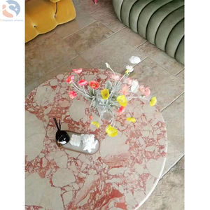 Piedra aglomerada Losas de piedra de mármol artificial con venas rosas Piedra de cuerpo completo - Product Image 6