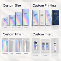 Boîte à flacons OEM en carton holographique pliable avec insert en plastique transparent pour échantillons