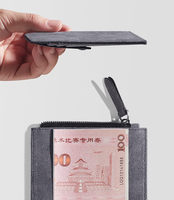 Tas kartu dompet sederhana pria dompet koin Mini pengemudi kulit tempat kartu Bank lisensi tempat kartu bisnis