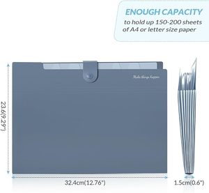 8 tasche fisarmonica File Multi Pocket espandibile File di archiviazione sicuro <span class=keywords><strong>in</strong></span> <span class=keywords><strong>plastica</strong></span> grande capacità di <span class=keywords><strong>buste</strong></span> con chiusura a scatto - Product Image 5
