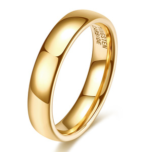 Simple Plain Band 4mm Tungsten Steel <b>Ring</b> For Women Engagement Jewelry Colored Gold Black Rose Gold Rainbow - Product Image 5