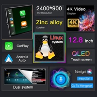 Uckazy Pantalla QLED de 128 Pulgadas para Mercedes-Benz C/GLC W205/X253, CarPlay Android, Resolución 2400x900, Conexión Inalámbrica Plug-and-Play, Linux Estable