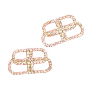 Moda europea americana elegante Versatile ago in <span class=keywords><strong>argento</strong></span> S925 nuovo doppio cerchio pieno diamante piccoli <span class=keywords><strong>orecchini</strong></span> a bottone alla moda - Product Image 3