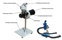 Système d'extraction des gaz d'échappement mobile automatique en acier et fer CE ISO FS, ventilateur d'extraction portable pour ateliers de réparation automobile et garages
