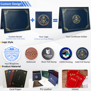 Bán buôn vàng lá dập logo tài liệu A4 bằng tốt nghiệp giấy chứng nhận của người giữ danh dự giải thưởng PU giấy chứng nhận bìa thư mục - Product Image 5