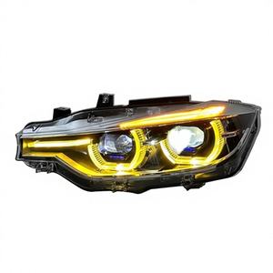 Conjunto de Faros Delanteros para Serie 3 F30/F35 2013-2018, Lentes LED con Luces de Circulación Diurna Amarillas y Blancas de 12V - Product Image 2