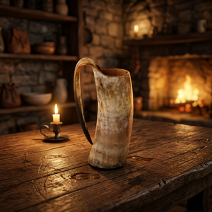 Reusable Vintage Horn Beer Mug Eco-Friendly Leak Proof Dishwasher Microwave Safe Portable Large Capacity Marble Home Party - Product Image 1