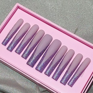 <span class=keywords><strong>Uñas</strong></span> Postizas de Acrílico Grueso Hechas a Mano con Pedrería, Impresión de Lujo - Product Image 5