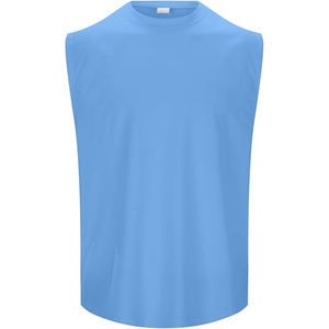 Custom Logo Men's Workout Tank Stretchable Moisture Wicking Sleeveless Gym Wear Top - Product Image 3