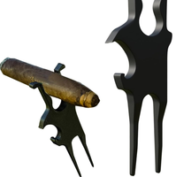 Outil de golf élégant et durable, pince et support pour cigares avec ouvre-bouteille et outil de réparation de divots, accessoire magnétique faiblement aimanté pour chariot de golf