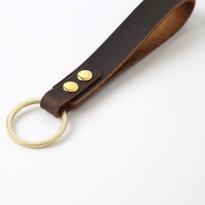 Porte-clés en cuir de vachette véritable avec logo personnalisé, pendentif en cuir, modèle de logo personnalisé, sangle à crochet métallique, clé en cuir - Product Image 4