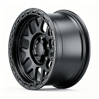 Rueda Forjada Beadlock de 14"-24" Pulgadas, Diseño de Siete Radios Divididos, 5 Birlos, para Jeep Wrangler Todoterreno, Negro Satinado