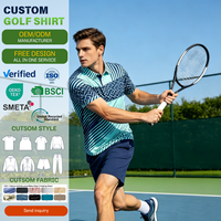 Polo léger en tissu rafraîchissant, polyester et élasthanne, respirant, pour le sport et le golf, avec impression de logo OEM et texture.