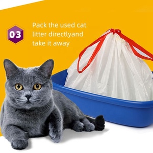 Sac à litière pour <span class=keywords><strong>chat</strong></span>, animal de compagnie, robuste, à cordon de serrage, doublure solide et <span class=keywords><strong>extensible</strong></span>, fourre-tout, pratique, à nettoyage rapide - Product Image 4