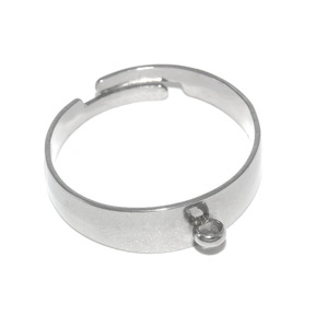 Bague en acier inoxydable plaqué or 18 carats, réglable, avec trou de suspension pour la création de bijoux DIY, accessoires de bijouterie - Product Image 4