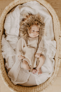 Trẻ sơ sinh đan cạnh gia truyền em bé chăn phổ biến đảo ngược cổ điển đồng bằng bọc trẻ con bằng tả thoáng khí giữ Chăn với Bunny Lovey - Product Image 3