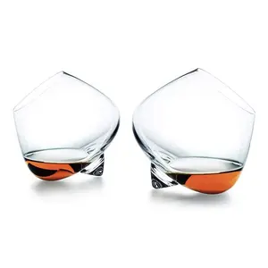 Fatti a mano di Cristallo Creativo Vecchio stile Scotch Traballante di Rotolamento Cognac Whisky Tazza di Vetro Tumbler