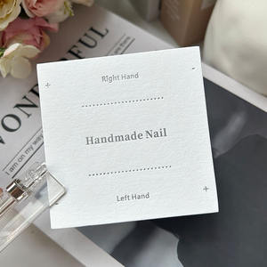 Tarjeta de Exhibición de Arte de Uñas con Logotipo Personalizado de Lujo, Papel de Arte de Algodón Ecológico, con Relieve y Grabado, Embalaje de Joyería - Product Image 3