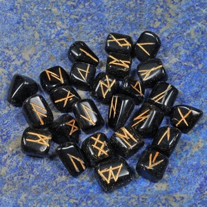 Ensemble de pierres roulées en agate noire, pierres de guérison indiennes Reiki, artisanat Feng Shui sculpté - Product Image 2