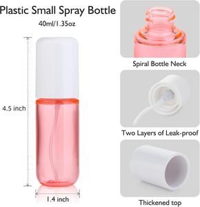 Portable Leak Proof Personal Care Fragrance <b>Spray</b> <b>Bottle</b> Lightweight PET <b>Plastic</b> Perfume <b>Bottle</b> Cylinder Shape Silk Screen - Product Image 2