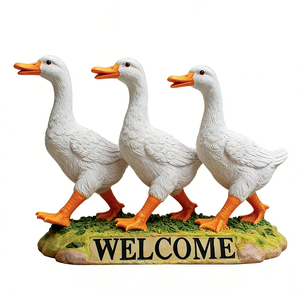 Letrero <span class=keywords><strong>de</strong></span> Bienvenida <span class=keywords><strong>de</strong></span> Resina para Exteriores con Diseño <span class=keywords><strong>de</strong></span> Familia <span class=keywords><strong>de</strong></span> Patos, Linda Estatua <span class=keywords><strong>de</strong></span> Ganso para Decoración <span class=keywords><strong>de</strong></span> Jardín o Porche, Figura <span class=keywords><strong>de</strong></span> Animal Resistente a la Intemperie para Decoración Rústica - Product Image 2