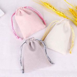 Custom Watch Coin Cosmetic Packaging Birthday Velvet <b>Drawstring</b> Color Small Jewelry Bag With Flowers - Product Image 4