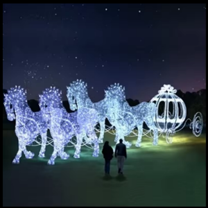 Luces navideñas para exteriores, impermeables, LED, caballo con trineo para Año Nuevo - Product Image 3