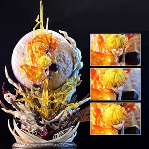 HESPER 51CM Grande Figurine Lumineuse Manga <span class=keywords><strong>Demon</strong></span> <span class=keywords><strong>Slayer</strong></span> Agatsuma Zenitsu PVC Anime Figura Cadeau Jouets pour Adultes - Product Image 2