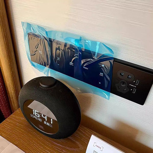 Hotel Toilet Seat Cover Blue Disposable Stain Resistant Film With 3M Tape Portable Travel Use - Product Image 1